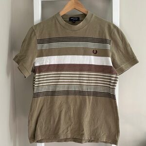 Fred Perry Striped Pique T-Shirt in Sage